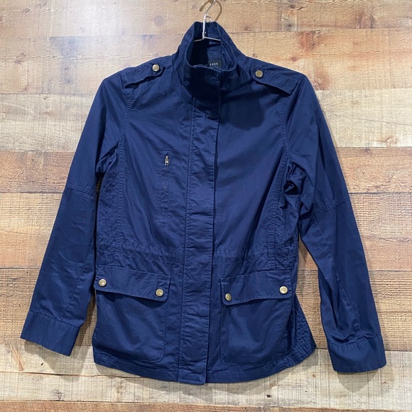 Love Tree Navy Blue Ladies Cotton Casual Jacket Size Large - Picture 1 of 6